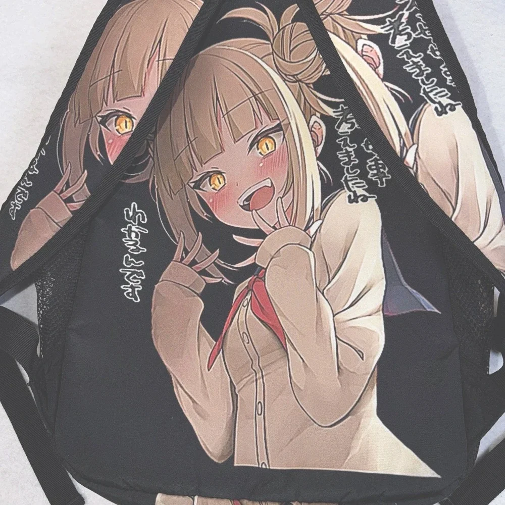 Anime Girl Backpack Black Mini School Bag Himiko Toga Style Japanese Manga Print